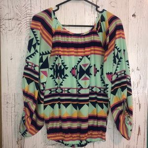 Aztec print blouse